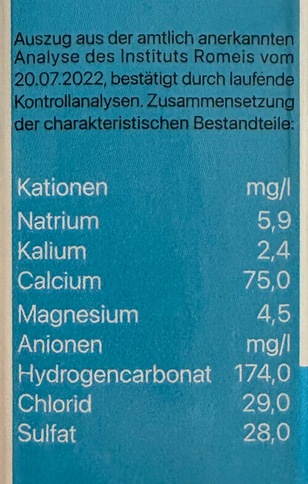 Wasser & Luft Mineralwasser Still